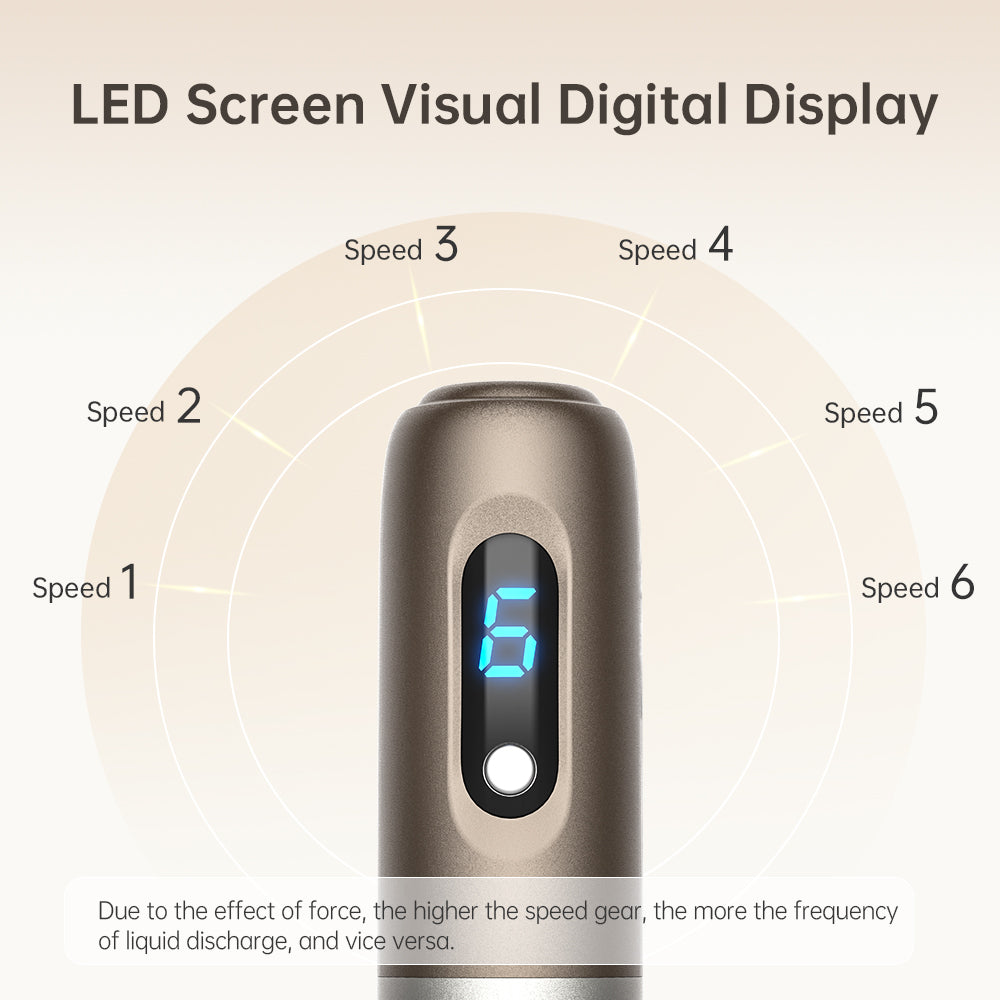 Display digitale dell'Hydra Pen H3 con sei velocità del motore selezionabili